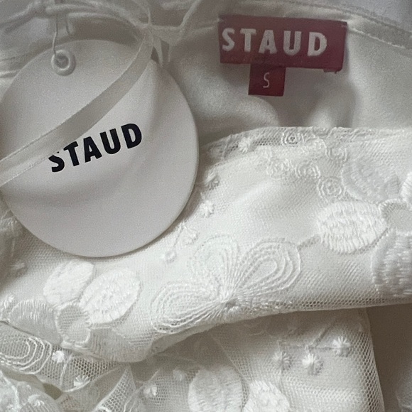 NWT Runway STAUD White Floral Maxi Dress Size Small Fully lined adjustable strap - Picture 13 of 13